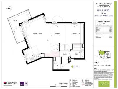 For rent Alfortville 3 rooms 66 m2 Val de Marne (94140) photo 4