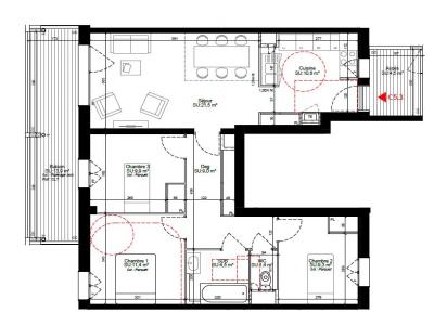 Acheter Appartement 77 m2 Lyon-7eme-arrondissement