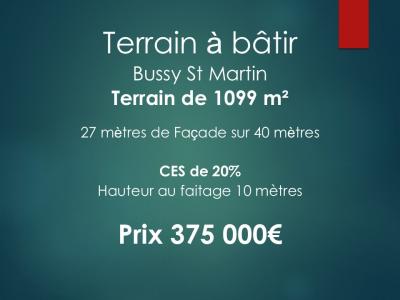 Annonce Vente Terrain Bussy-saint-martin 77