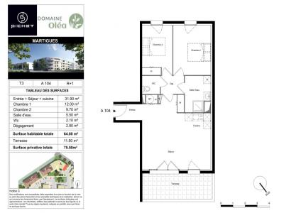 Louer Appartement 64 m2 Martigues