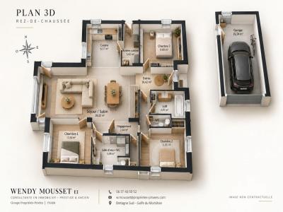 For sale Tour-du-parc 5 rooms 101 m2 Morbihan (56370) photo 2