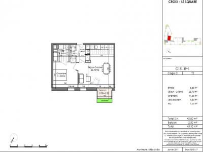 Louer Appartement 42 m2 Croix