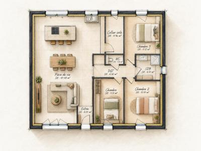 For sale Fechain 89 m2 Nord (59247) photo 2