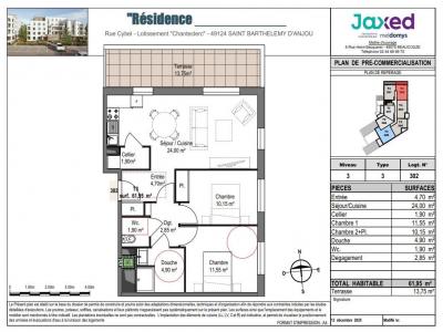 Acheter Appartement 61 m2 Saint-barthelemy-d'anjou