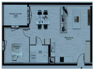 For rent Clouange 2 rooms 58 m2 Moselle (57120) photo 2