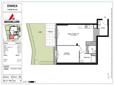 Annonce Location 2 pi�ces Appartement Hermitage 35